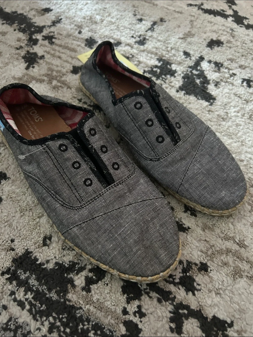 Toms Gray Canvas Slip-On Espadrilles